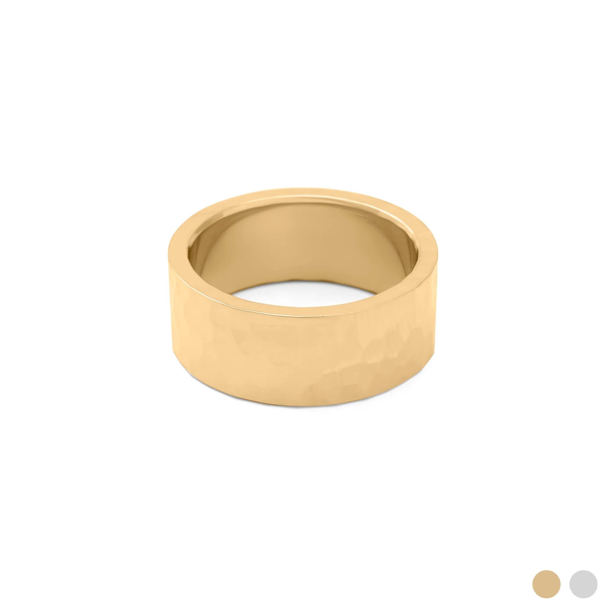 Gold Hammered Statement Ring 