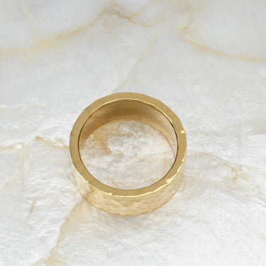 Gold Hammered Statement Ring 