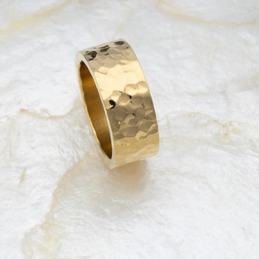 Gold Hammered Statement Ring 