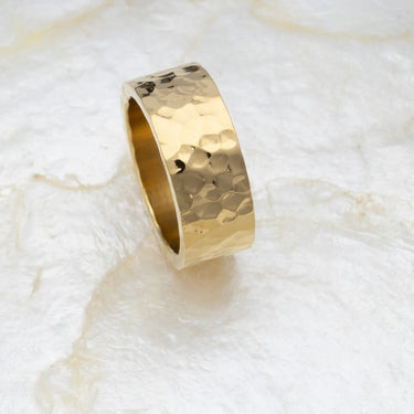 Gold Hammered Statement Ring 