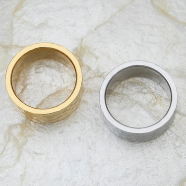 Gold and Silver Hammered Statement Ring 
