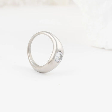 Wholesale jewelry 18K Gold PVD Stainless Steel Cross over Stone Ring- stainless studio 