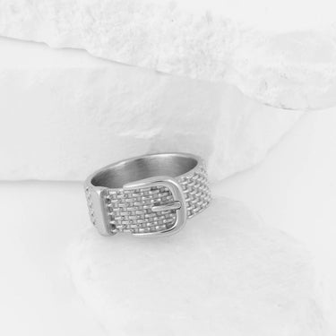 Wholesale jewelry 18K Gold PVD Stainless Steel Buckle Ring - stainless studio