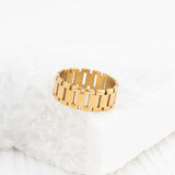 Wholesale jewelry 18K Gold PVD Stainless Steel Baguette Style Ring - gold studio 