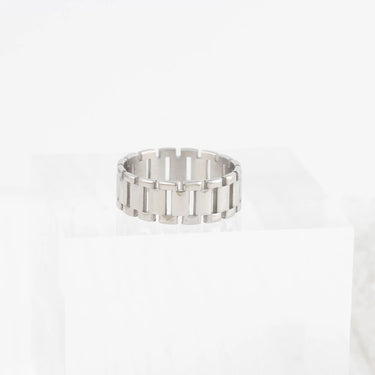 Wholesale jewelry 18K Gold PVD Stainless Steel Baguette Style Ring - stainless studio 