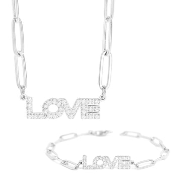 love necklace and bracelet set