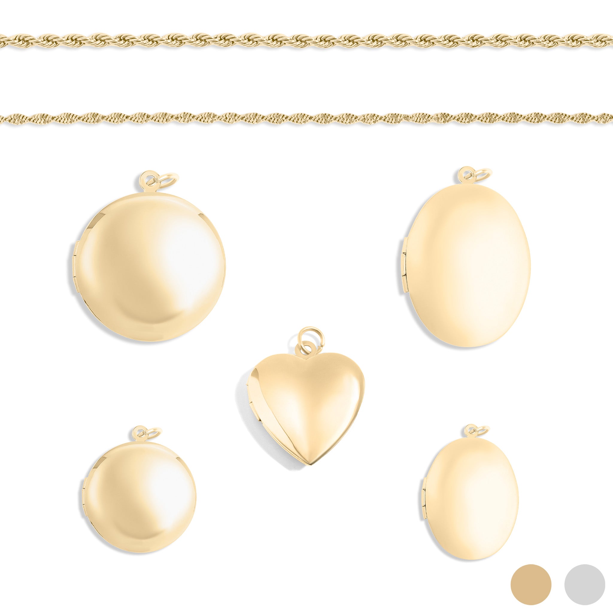 18K Gold PVD Stainless Steel Locket Set / BND0069
