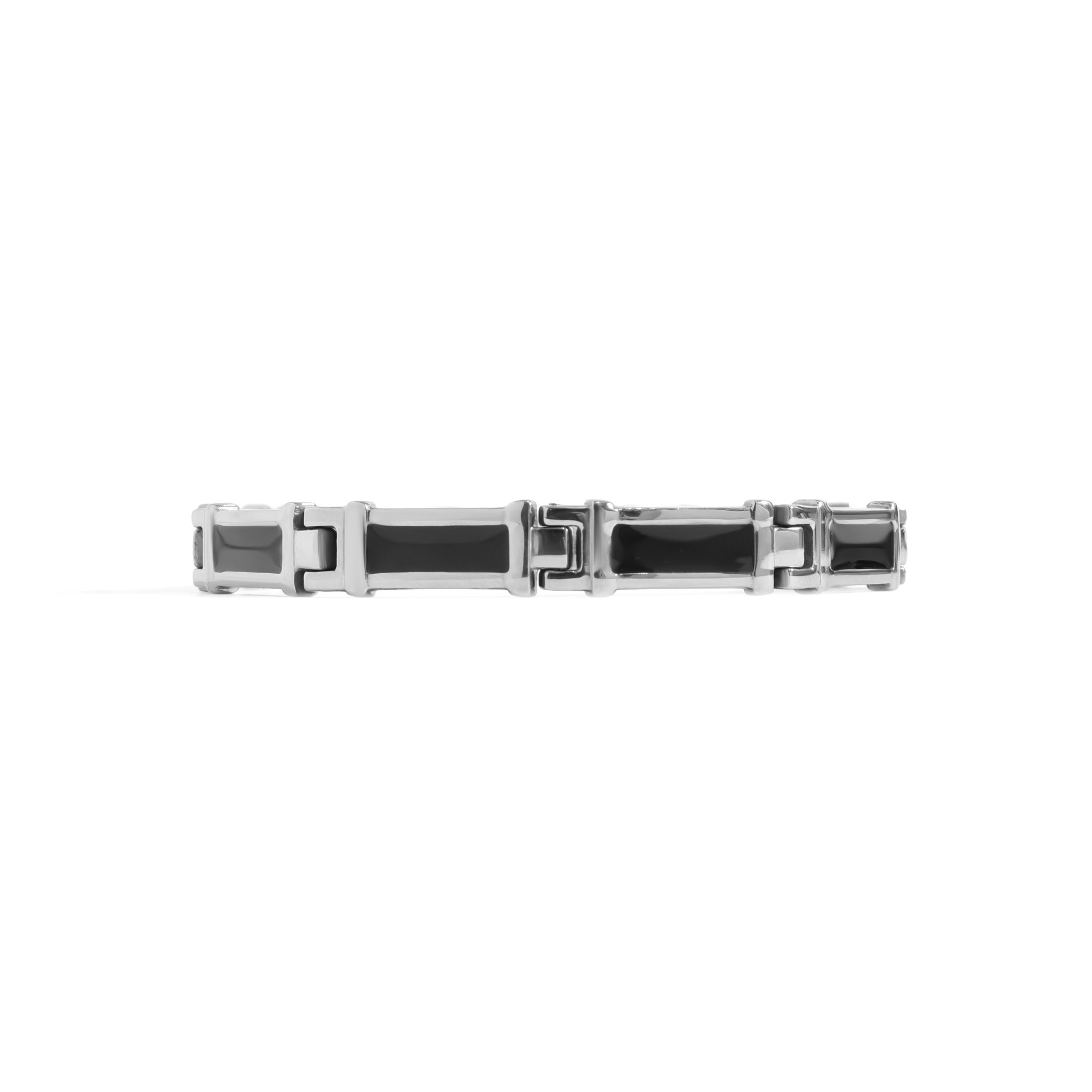 Schwarzes Emaille Edelstahl Magnetisches Armband/MBL0041