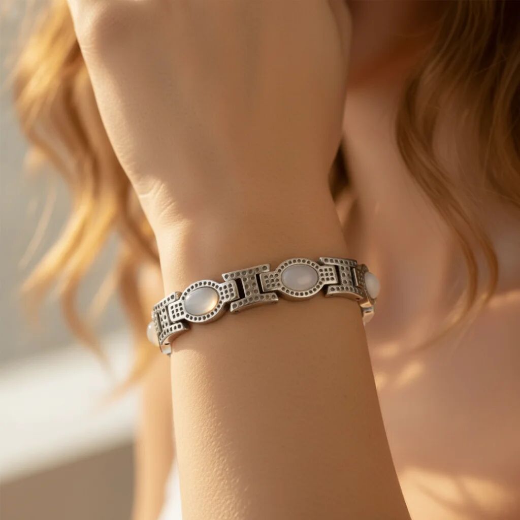 Rostfritt stål Germanium kvinnors magnetiska armband / MBL027