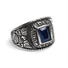 United States Navy Military Stainless Steel Men's Ring with Blue Stone / DIS0027