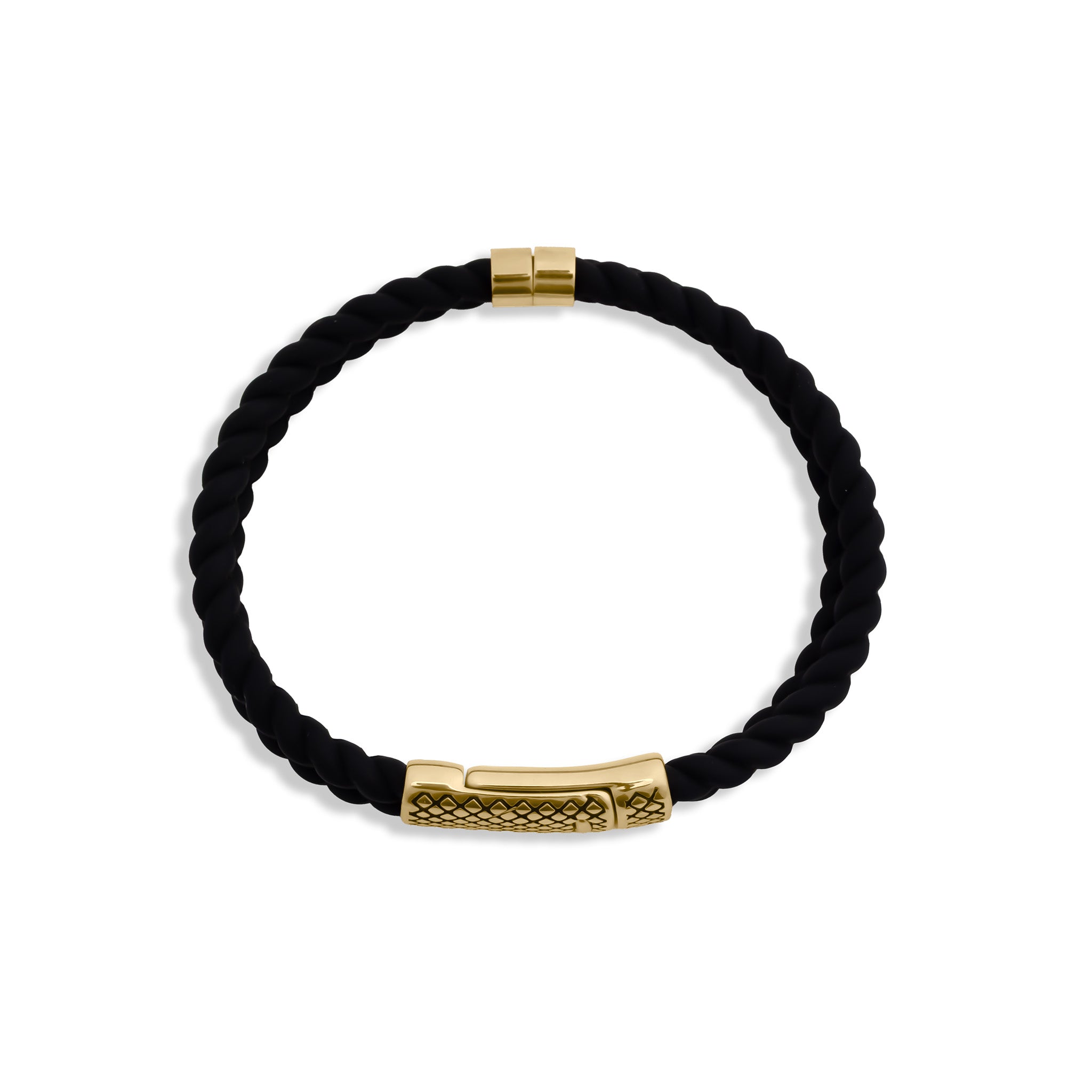 Mens Rubber Metal Clasp Bracelet