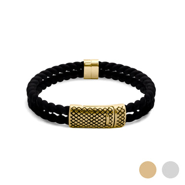 Mens Rubber Metal Clasp Bracelet