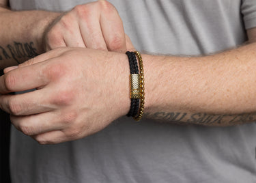 Mens Rubber Metal Clasp Bracelet