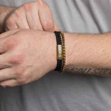 Mens Rubber Metal Clasp Bracelet