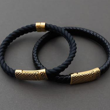 Mens Rubber Metal Clasp Bracelet