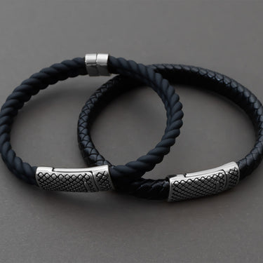 Mens Rubber Metal Clasp Bracelet