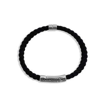 Mens Rubber Metal Clasp Bracelet