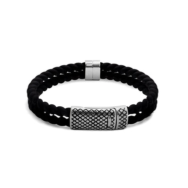 Mens Rubber Metal Clasp Bracelet