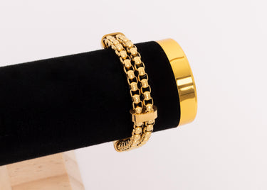 Double Chain Metal Clasp Bracelet