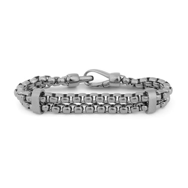 Double Chain Metal Clasp Bracelet