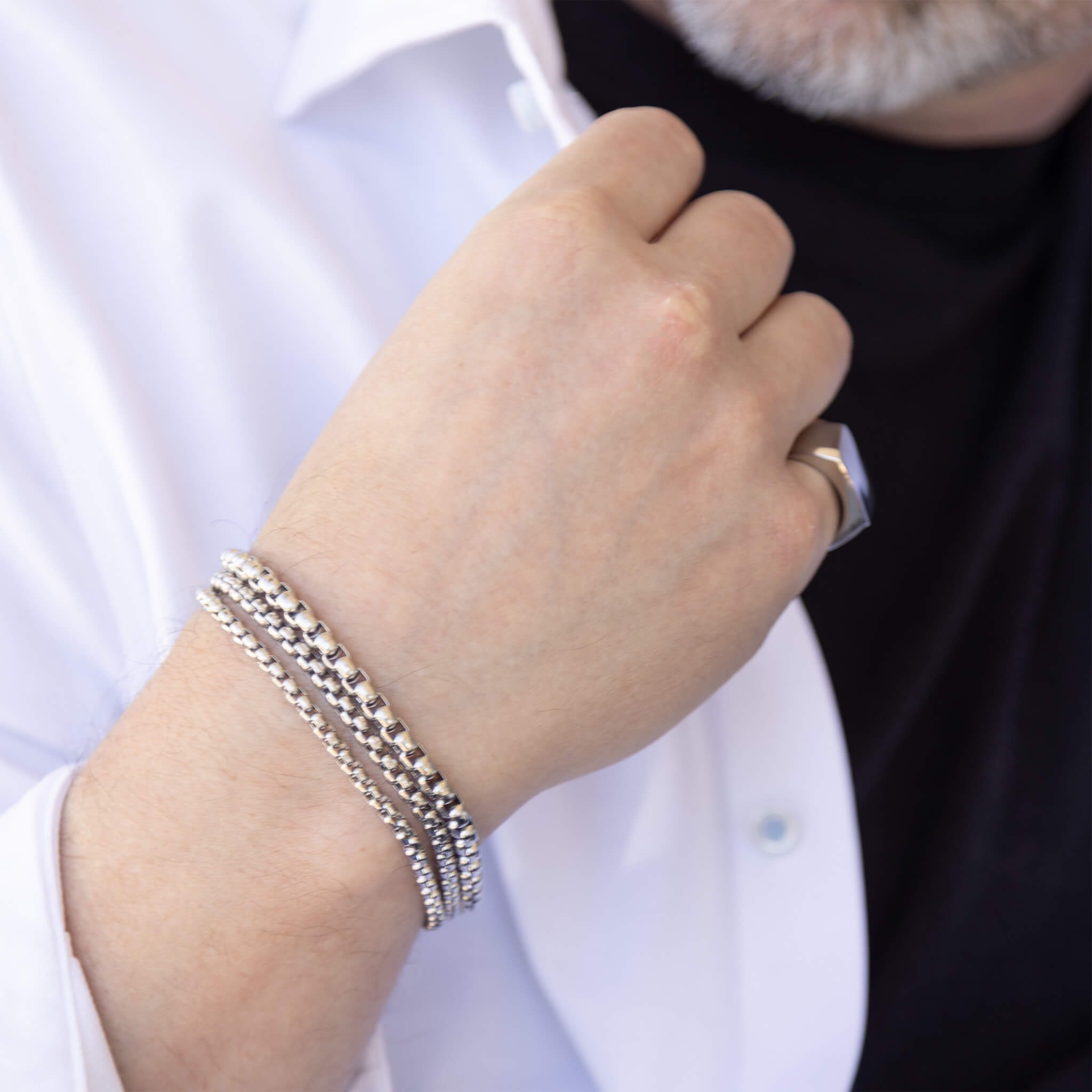 Mens Chain Metal Clasp Bracelet