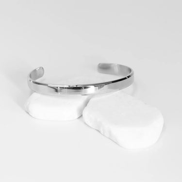 18K Gold PVD Mens Metal Cuff Bracelet - silver studio
