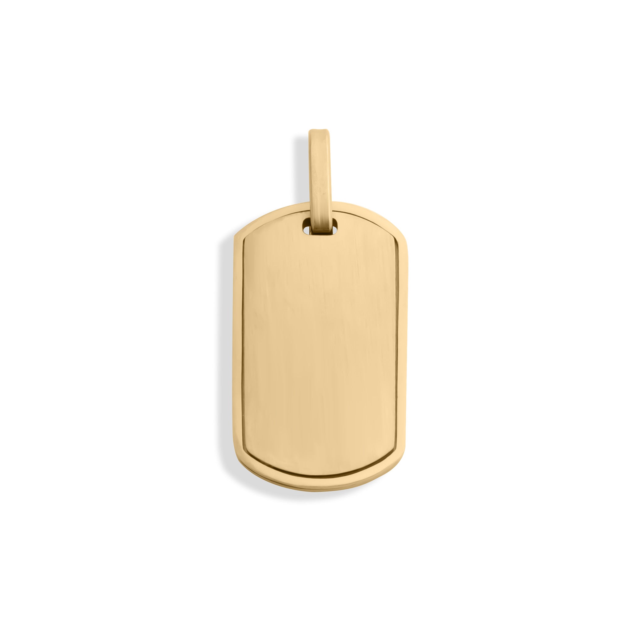 Mens Brushed Gold Dog Tag
