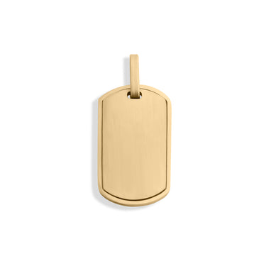 Mens Brushed Gold Dog Tag