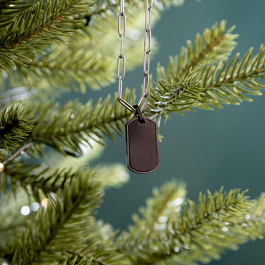 Mens Brushed Matte Black Dog Tag