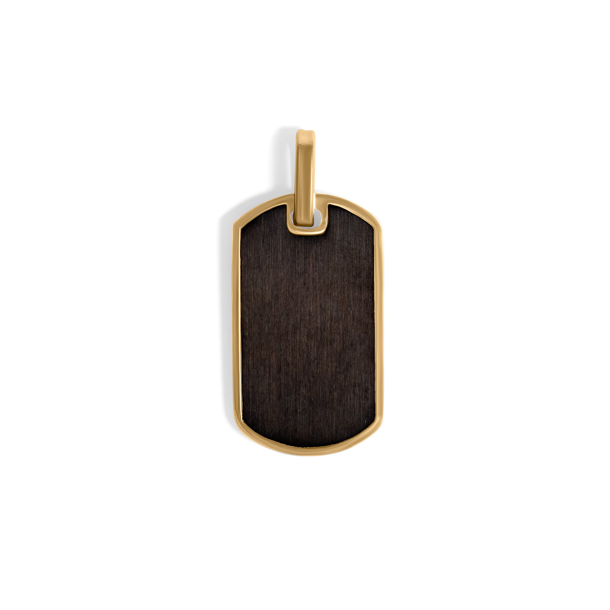 Mens Brushed Matte Black and Gold Dog Tag