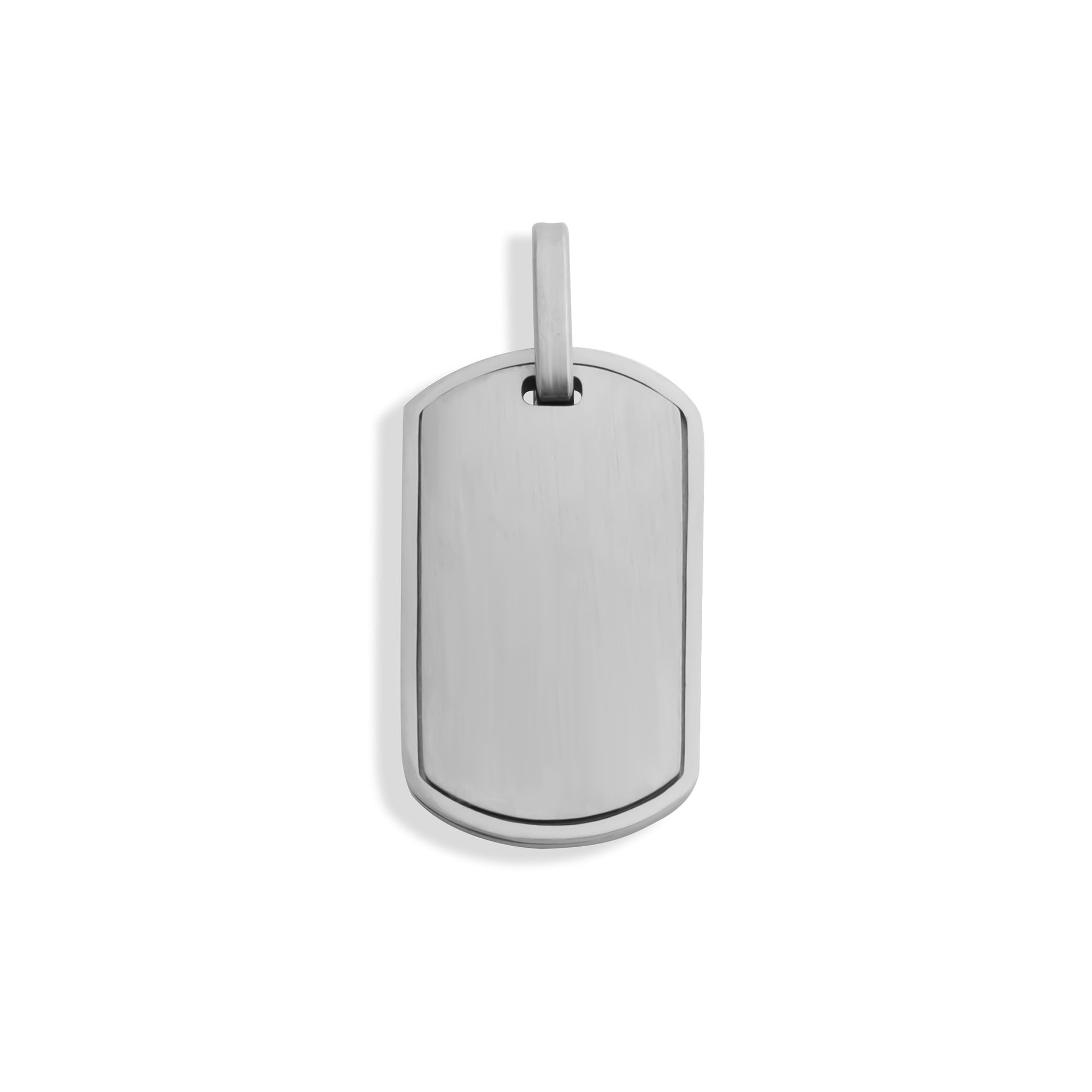 Mens Brushed Stainless Steel Dog Tag