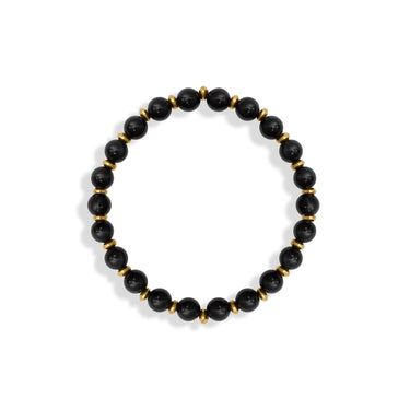 18K Gold PVD Agate Glass Beaded Bracelet / BRJ1107