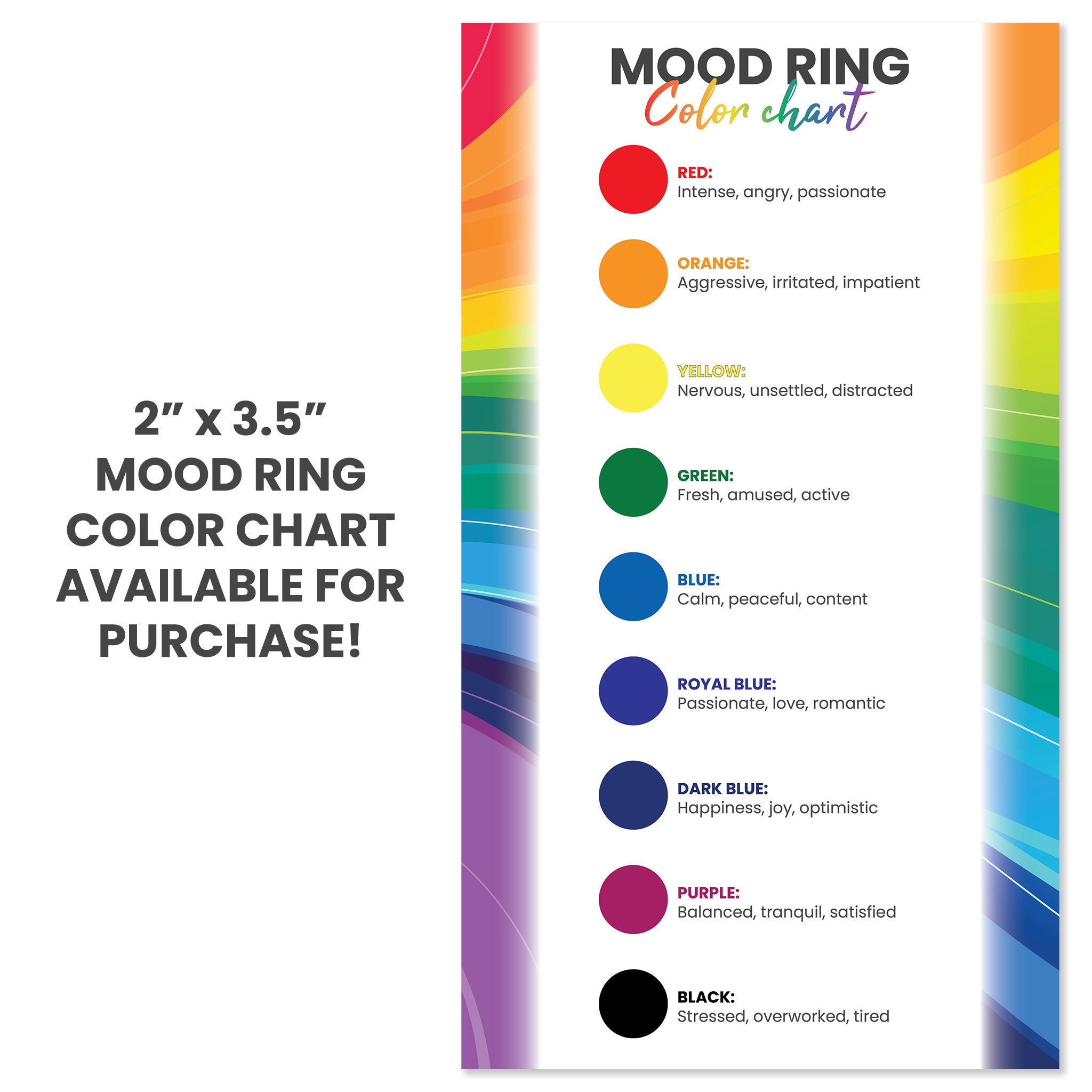 2 Pcs Mood Rings for Kids Men Women With Color Mood Chart Stainless Steel  Band Mood Jewelry Size 6 & 7|Amazon.com