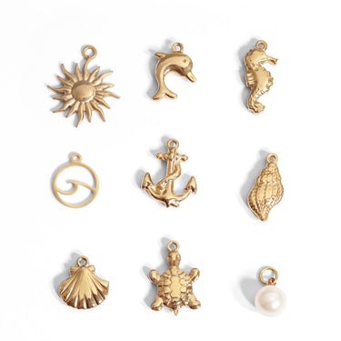 18K Gold PVD Stainless Steel Seahorse Charm