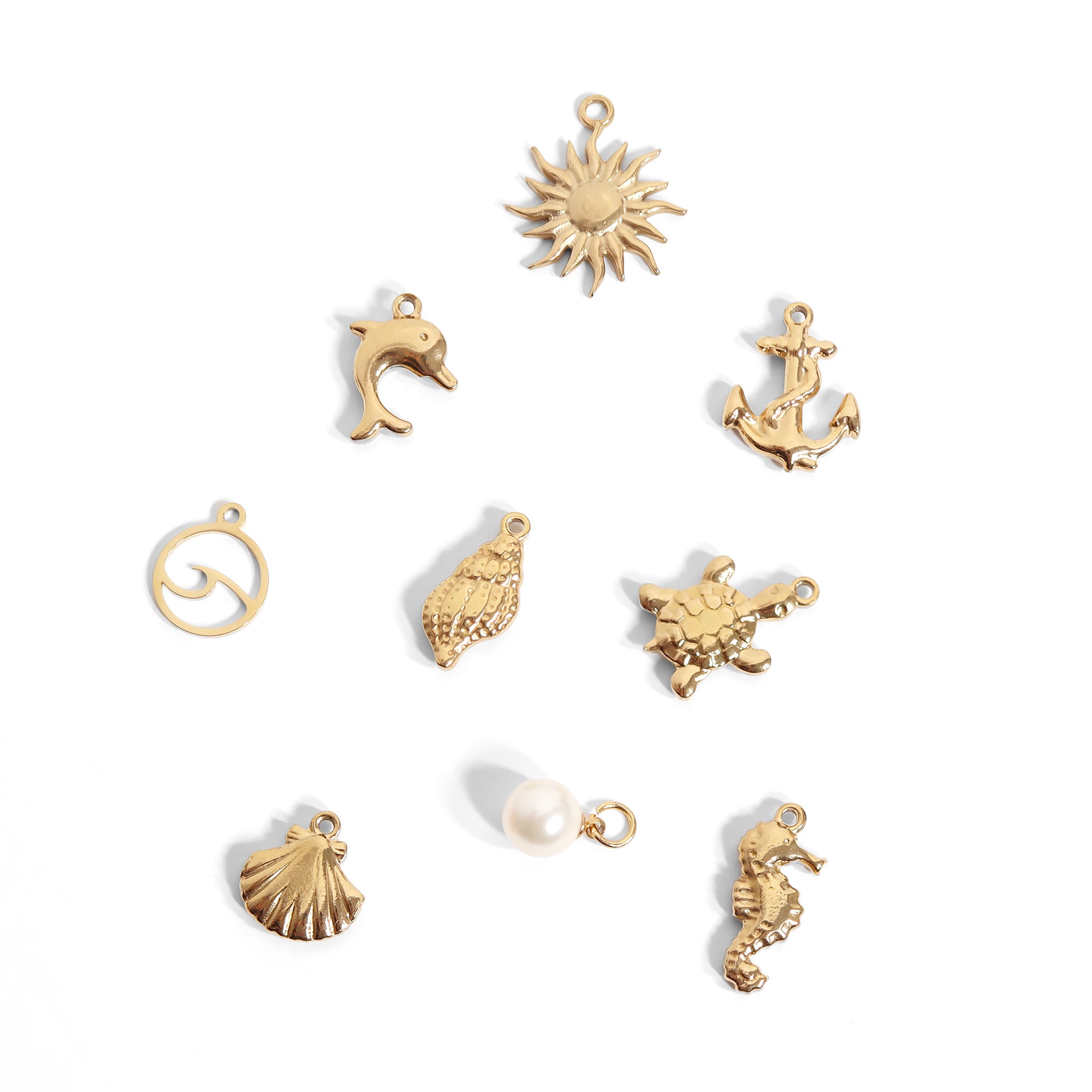 18K Gold PVD Stainless Steel Nautical Charms / BND0051