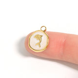 18K Gold PVD Dolphin Epoxy Charm scale