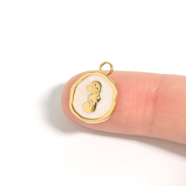 18K Gold PVD Seahorse Epoxy Charm Scale