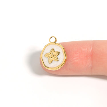 18K Gold PVD Starfish Epoxy Charm scale