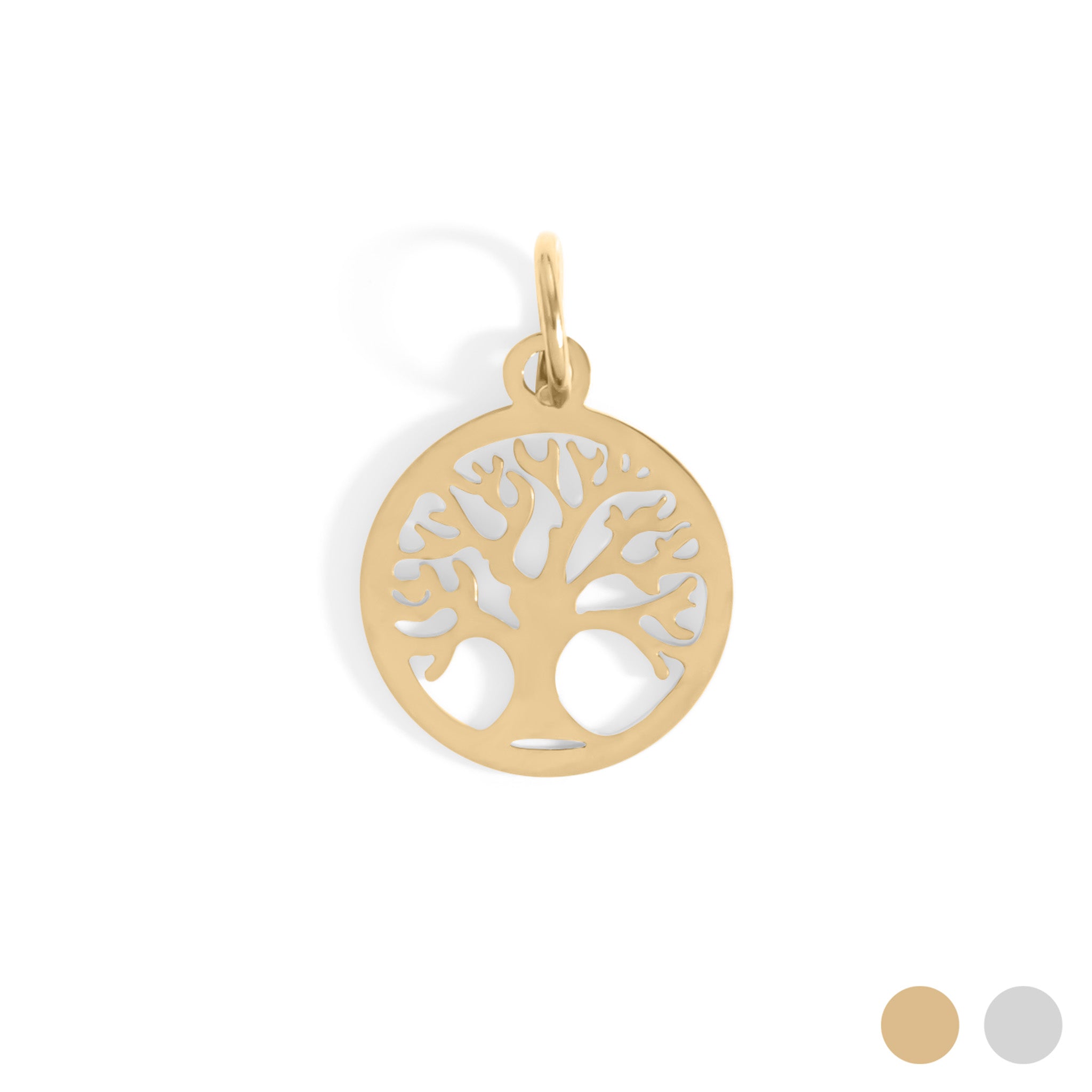 18K Gold PVD Acero inoxidable Charm de Life Tree/PDL0036