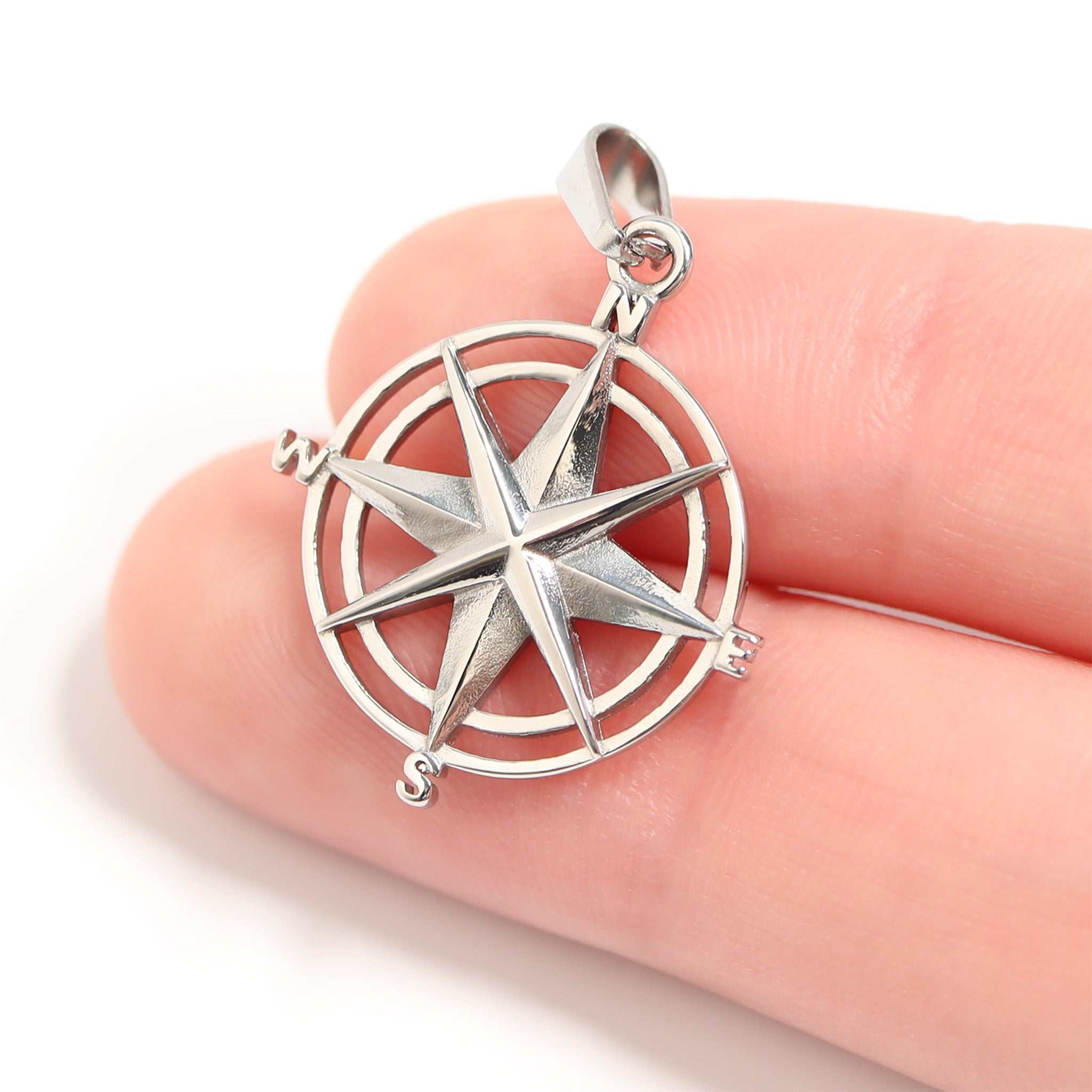 Compass Rose Stainless Steel Pendant / PDC9022