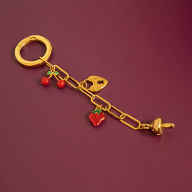 18K Gold PVD Stainless Steel Vintage Heart Lock Charm