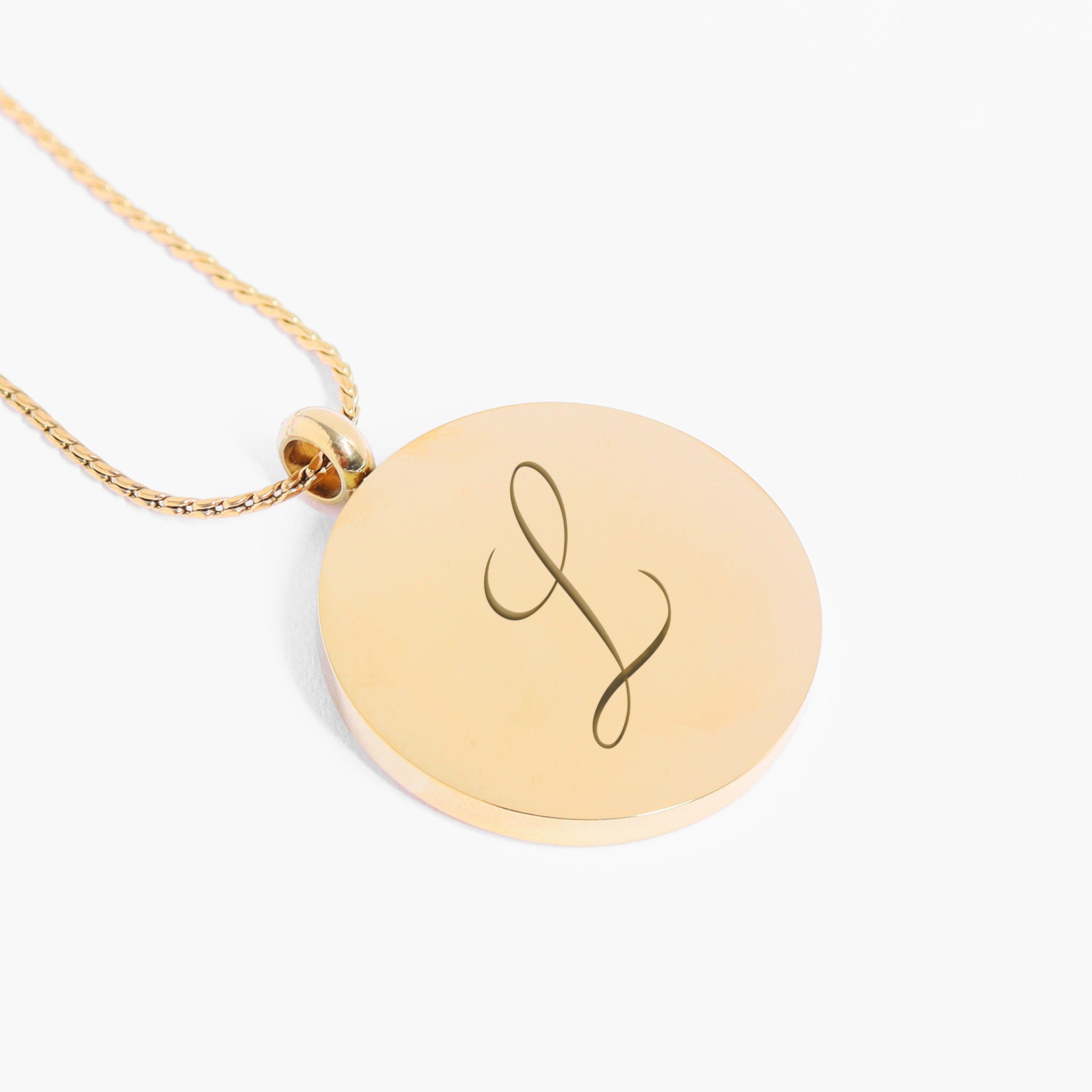 18K Gold PVD Stainless Steel Blank Round Pendant / PDJ0400