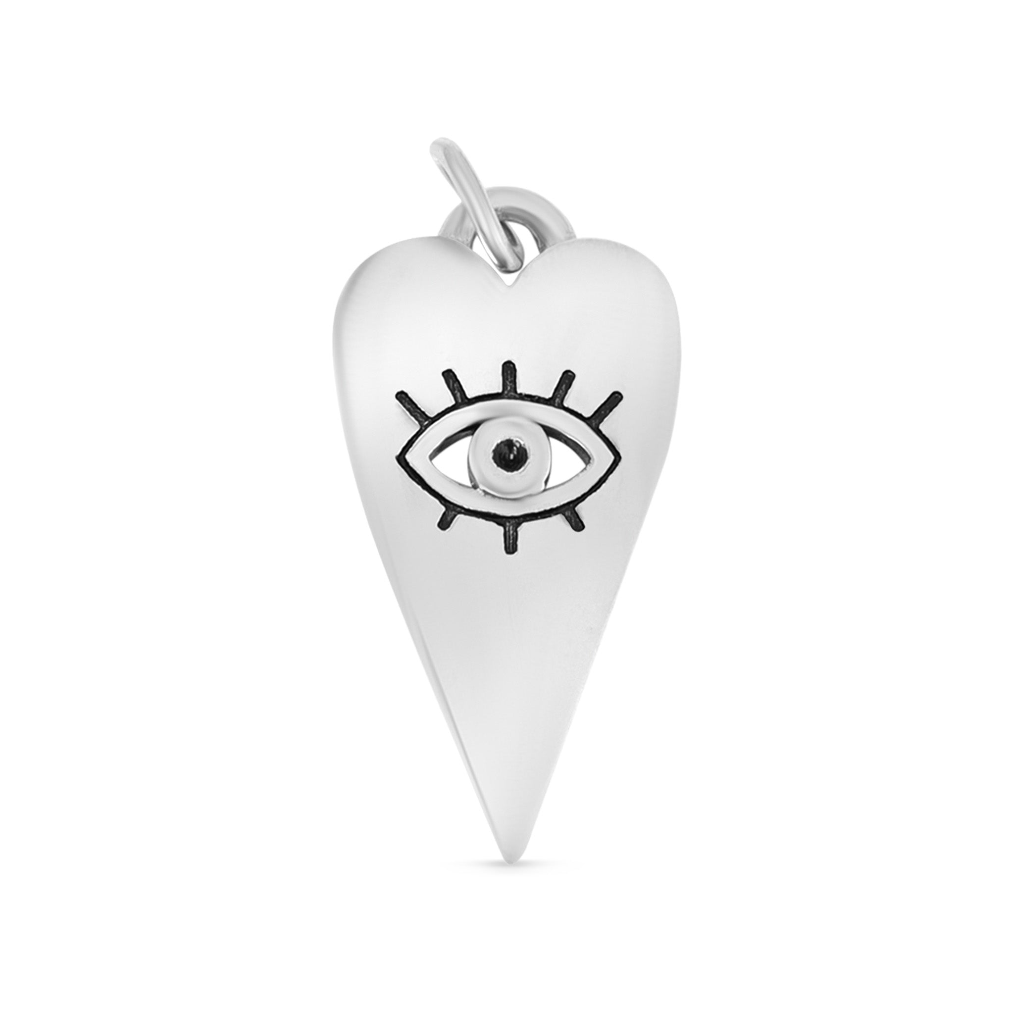 Edelstahl Evil Eye Heart Charm/PDJ5020