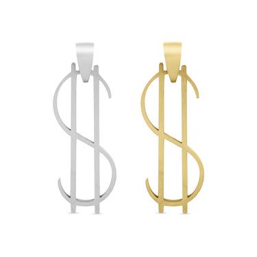 Thin Dollar Sign Stainless Steel Pendant / PDJ2406