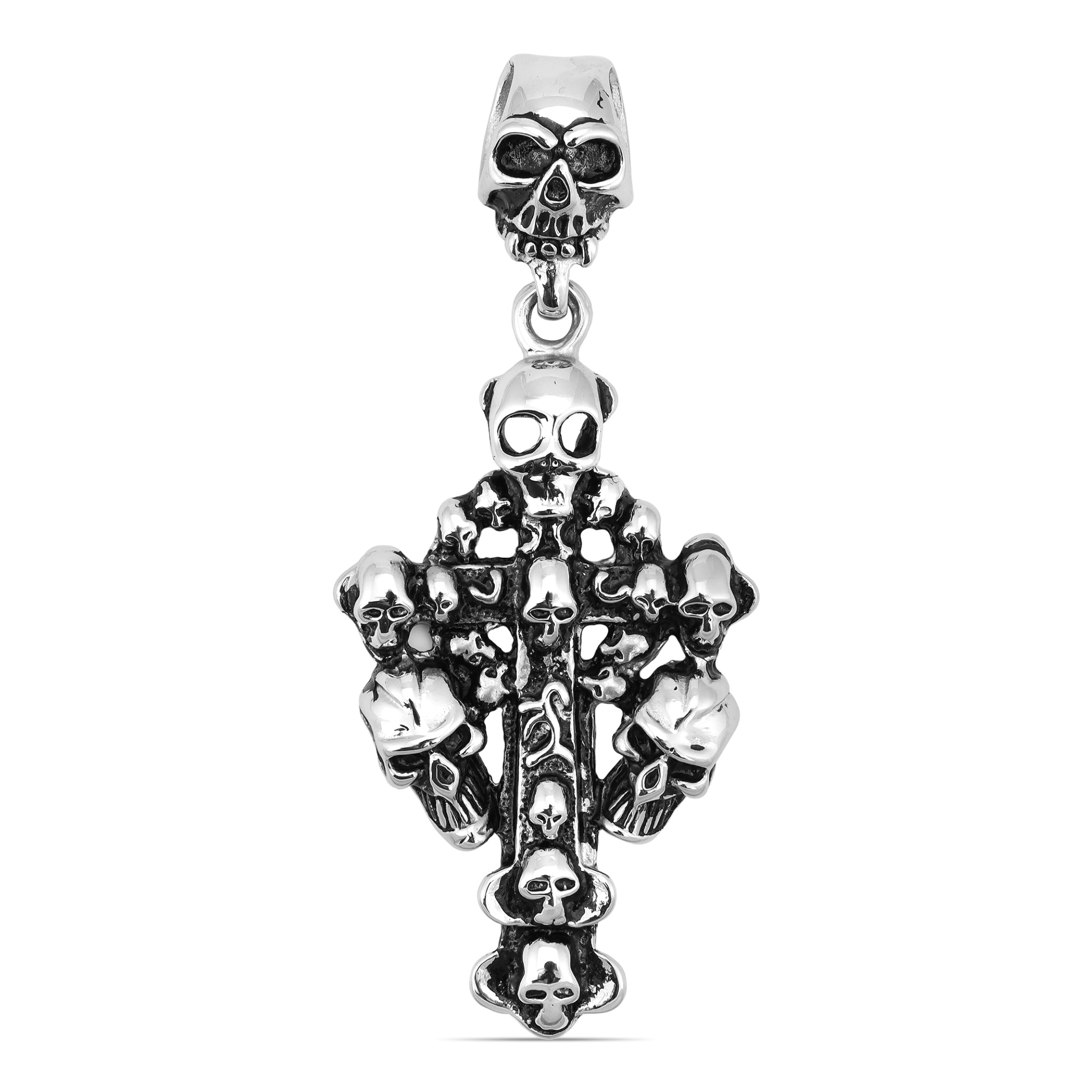 Stainless Steel Skull Celtic Cross Pendant / PDK0131