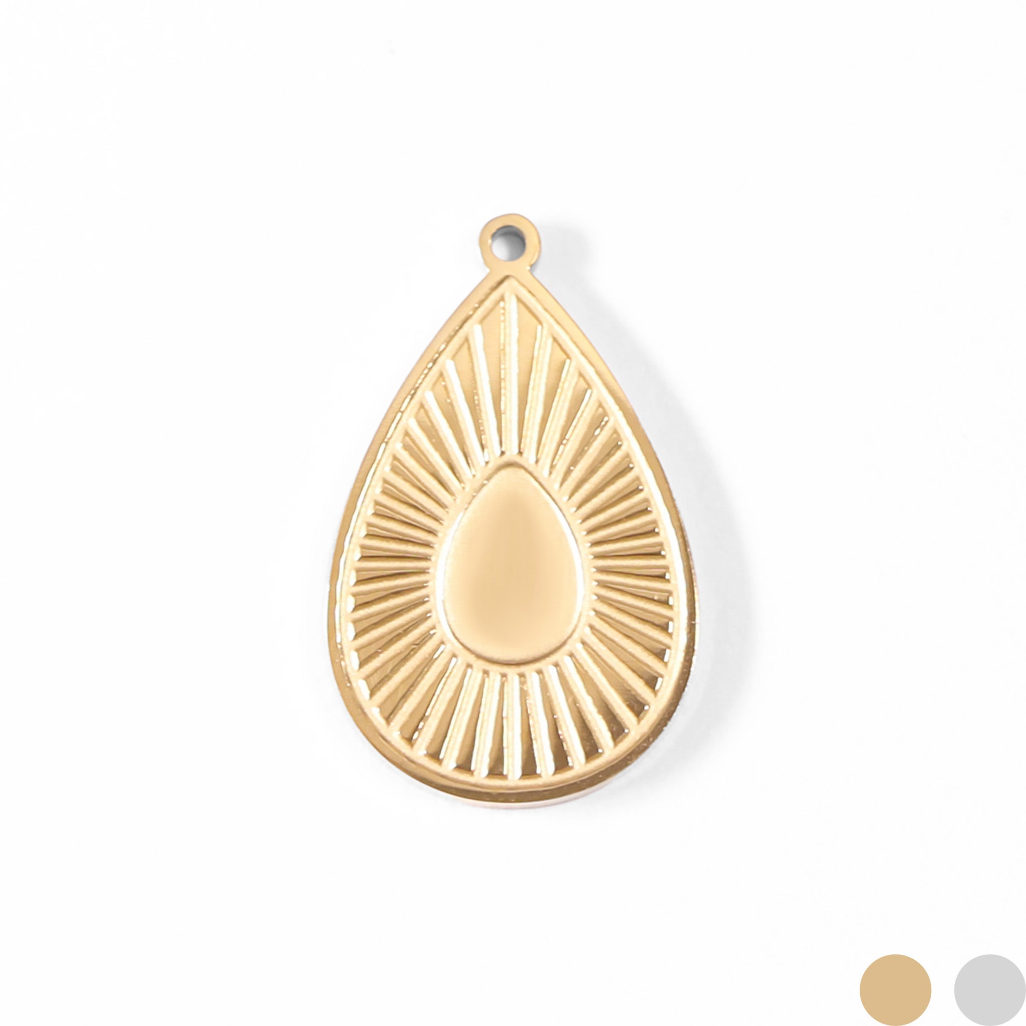 Encanto de lágrima de lágrimas de lágrima de acero inoxidable de oro de oro de 18k/PDL0003