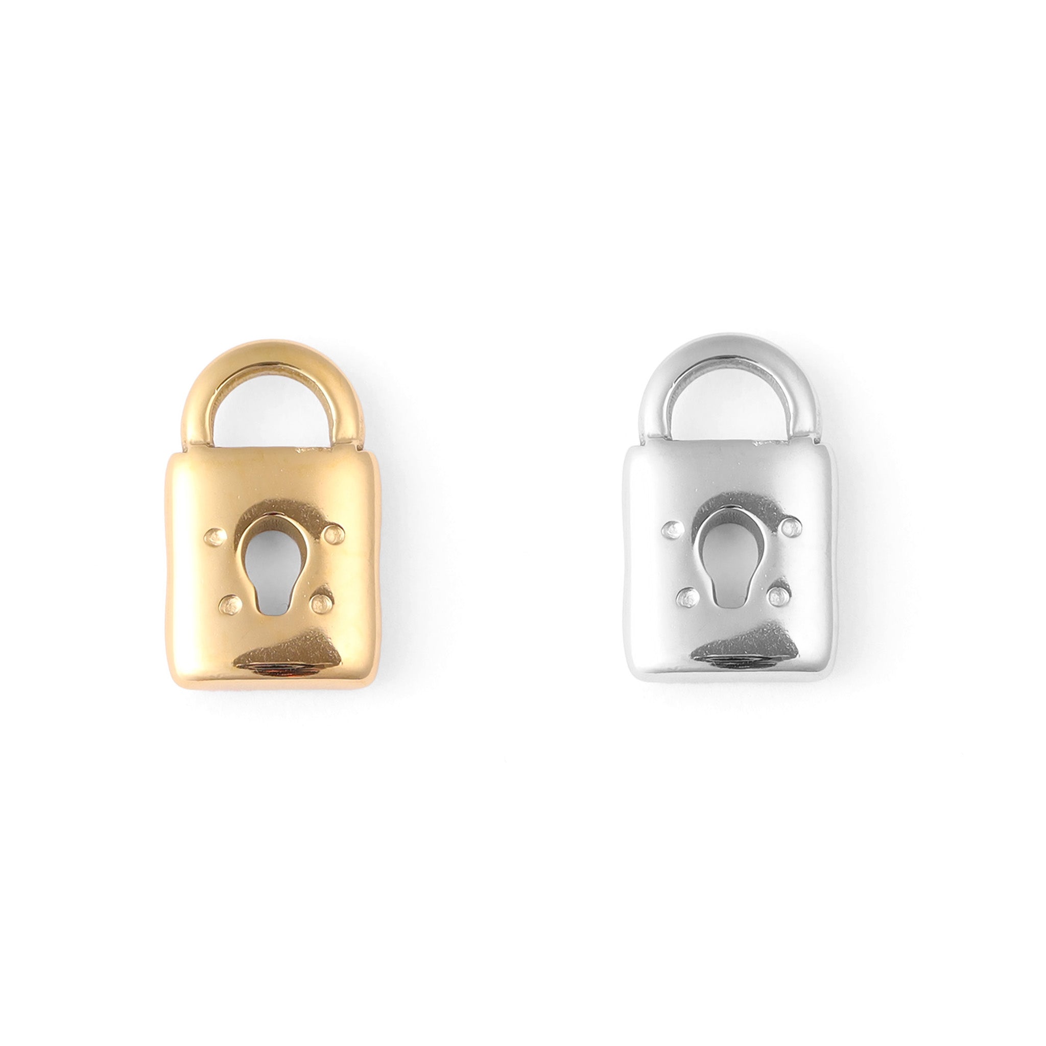 18K Gold PVD Coated Stainless Steel Padlock Charm / PDL0012