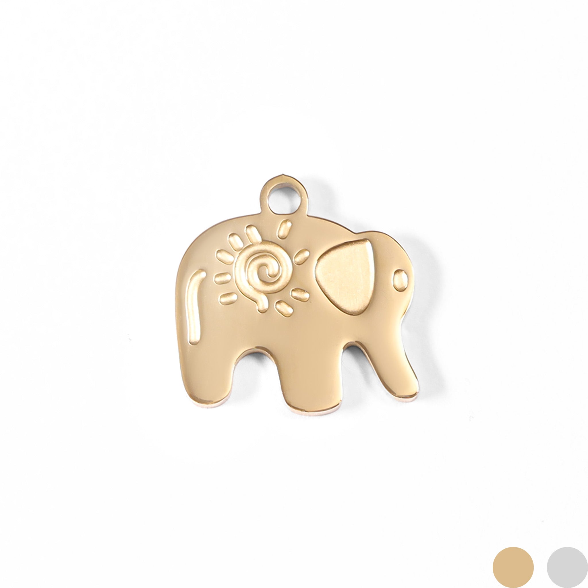 18K Gold PVD Stainless Steel Elephant Charm / PDL0016