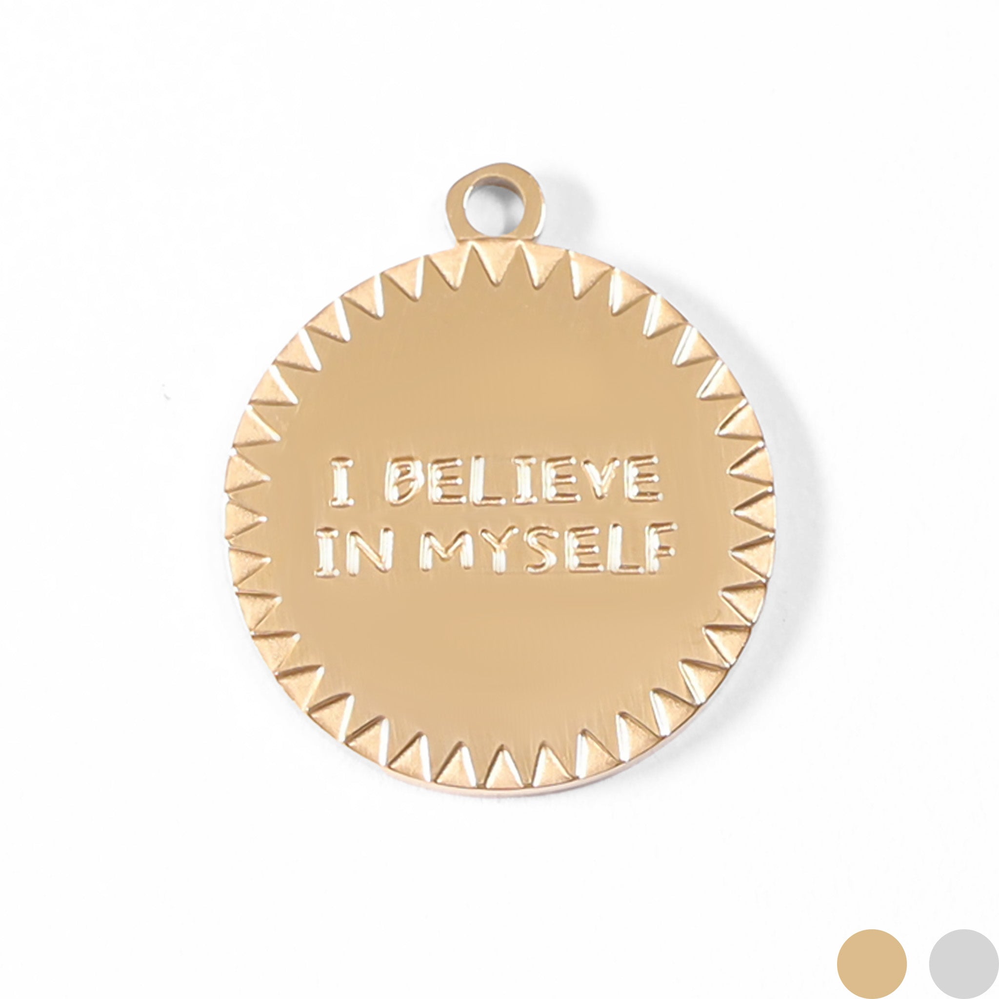 18K guld PVD rostfritt stål "I Believe In Myself" Charm / PDL0021