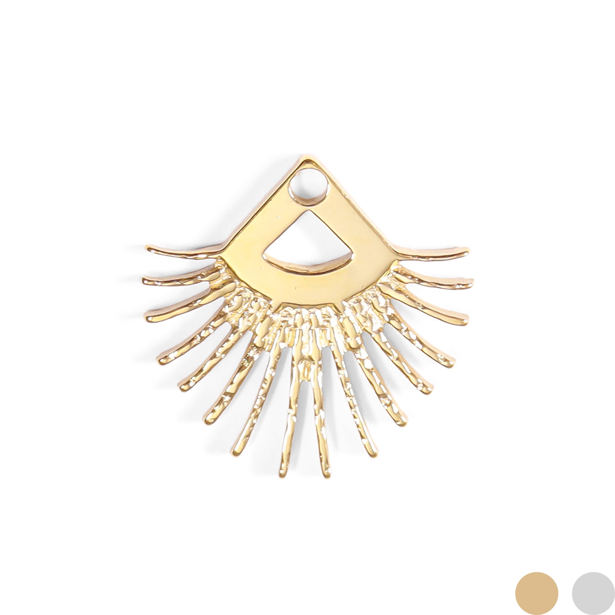 18K PVD PVD de acero inoxidable Triángulo Sun Ray Charm/PDL0024